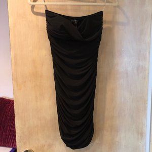 AQUA Black Strapless Slinky Dress Small